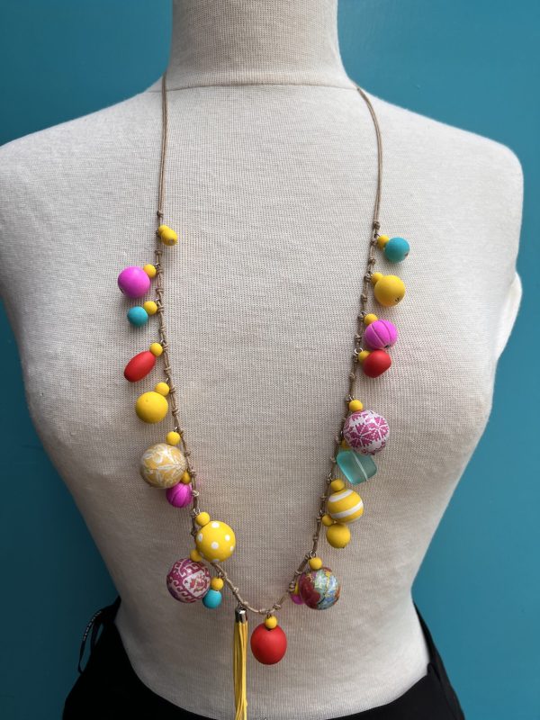 Bobble Necklace Yellow and Pink by Anna Chandler