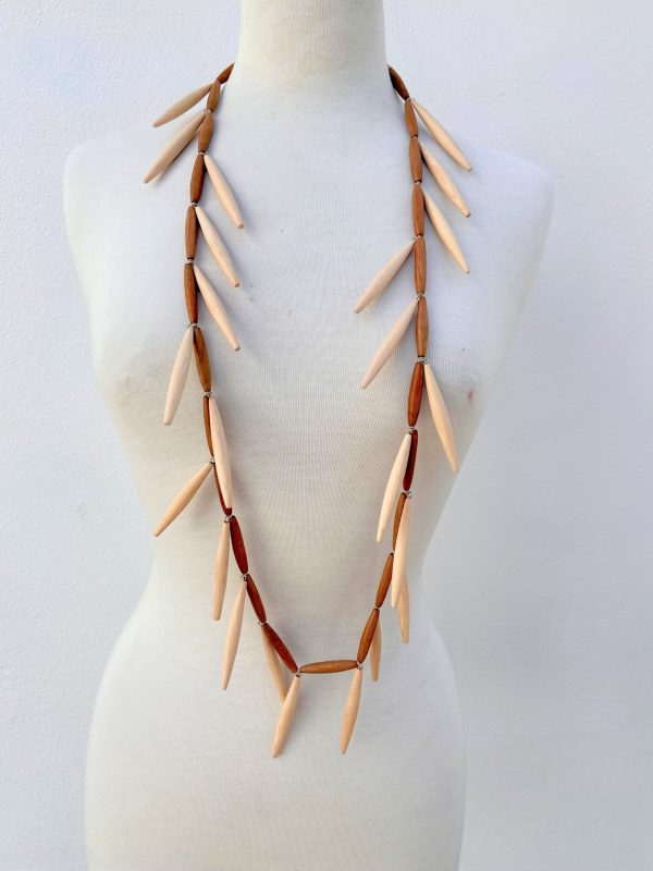 Willow wooden Necklace with Natural Beads