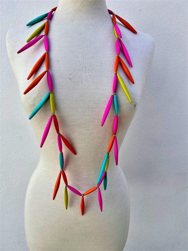 Willow Necklace Orange Pink Lime Turquoise